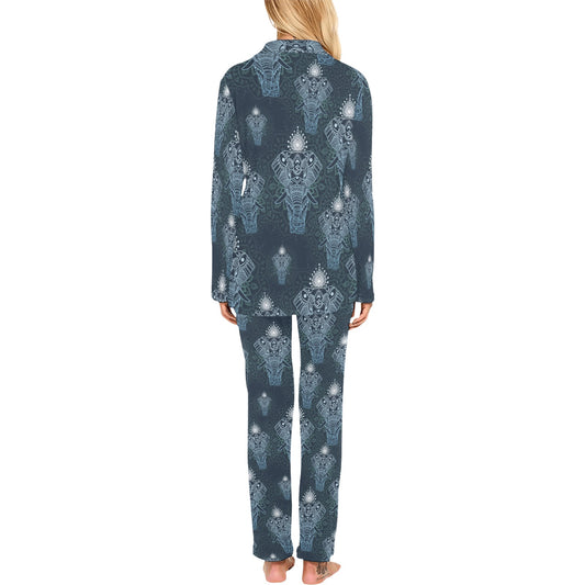 Elephant Mandala Women's Long Pajama Set
