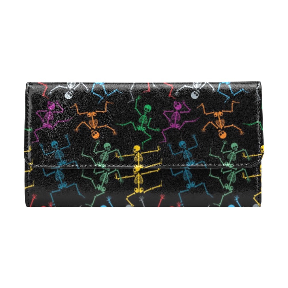 Skeleton Colorful Print Design LKS302 Women's Trifold Wallet