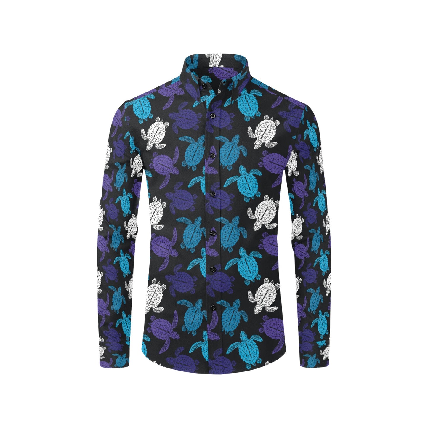 Sea Turtle Print Design LKS306 Men's Long Sleeve Dress Shirt