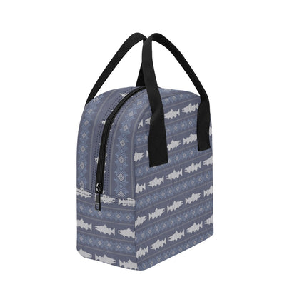 Salmon Fish Knit Style Print Design LKS304 Insulated Lunch Bag