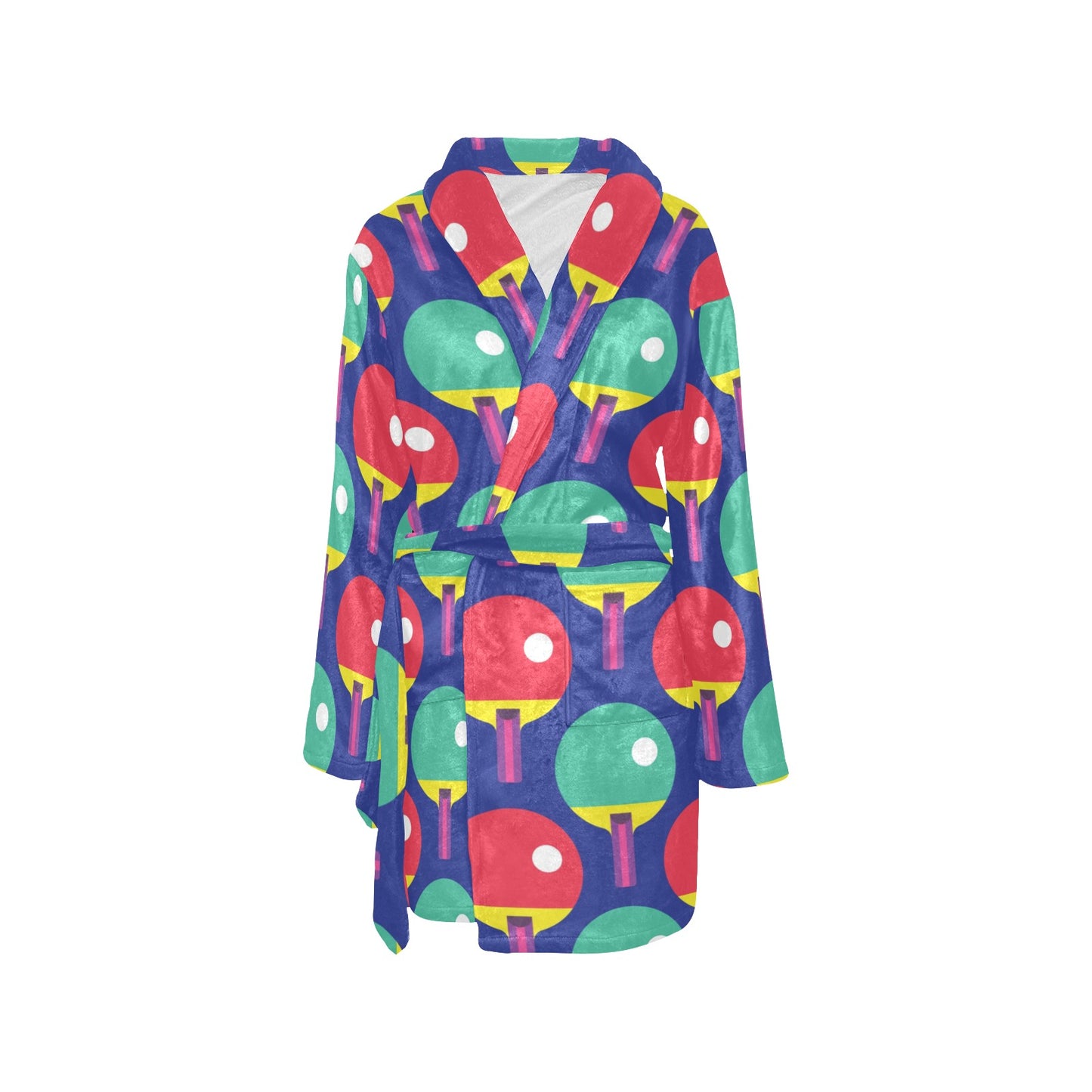 Ping Pong Pattern Print Design A03 Women's Fleece Robe