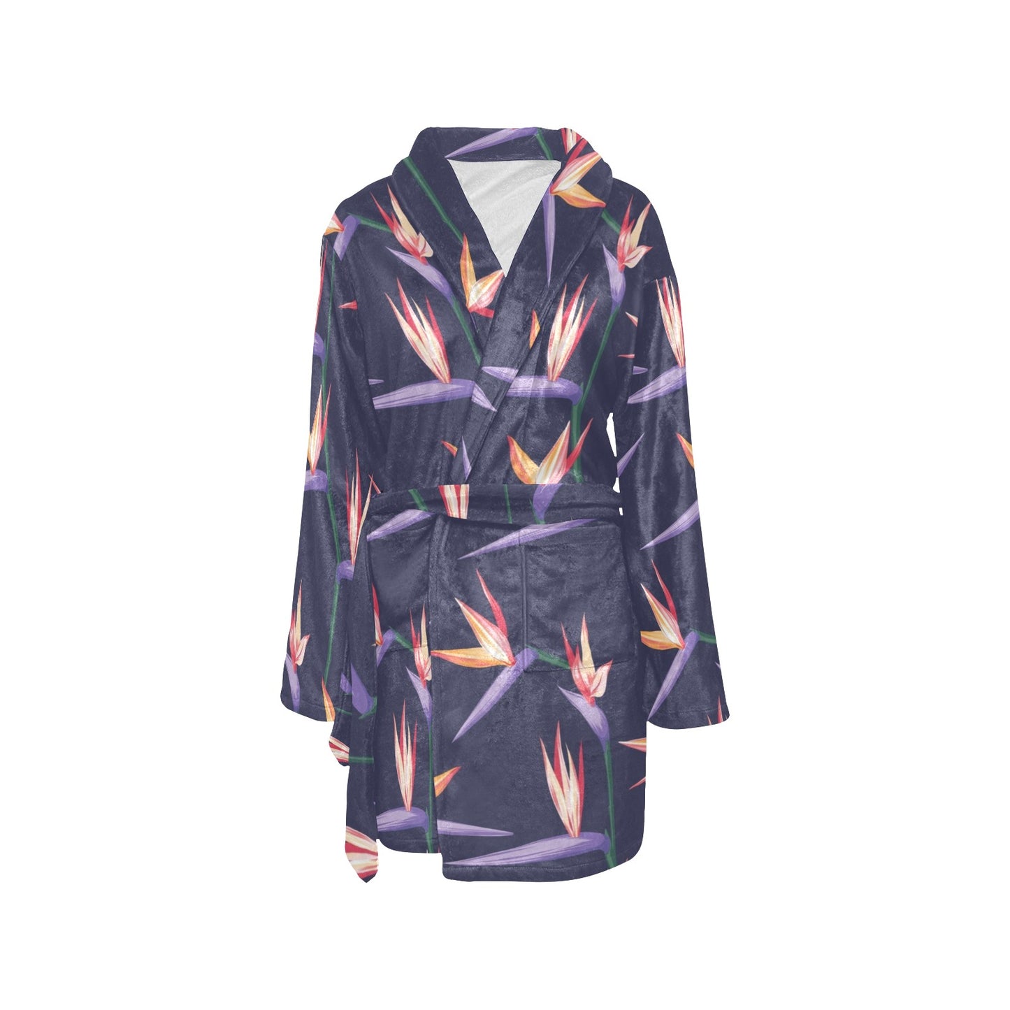 Bird Of Paradise Pattern Print Design BOP015 Women's Fleece Robe