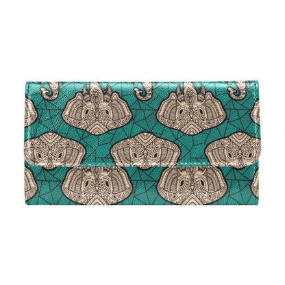 Boho Head Elephant Women's Trifold Wallet