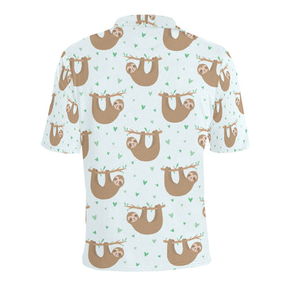 Sloth Print Design LKS308 Men Polo Shirt