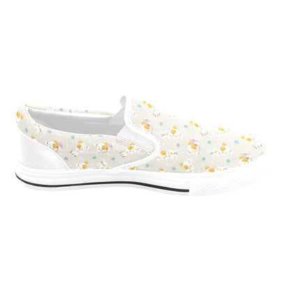 Russell Terriers Print Design LKS306 White Slip Ons Canvas Women's Shoes