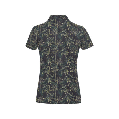 Palm Tree Background Design Print Women's Polo Shirt