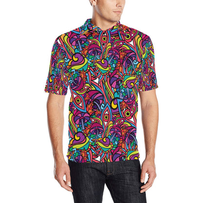 Trippy Print Design LKS302 Men Polo Shirt