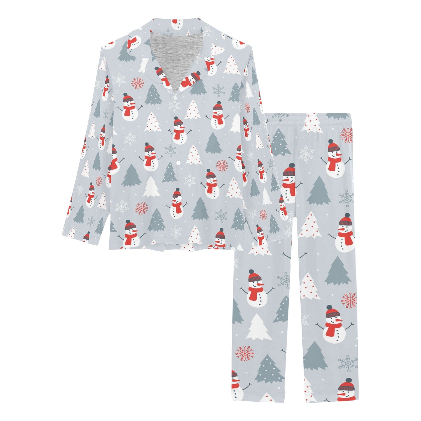 Snowman Print Design LKS302 Women's Long Pajama Set