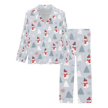 Snowman Print Design LKS302 Women's Long Pajama Set