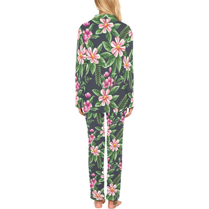Summer Floral Pattern Print Design SF010 Women's Long Pajama Set