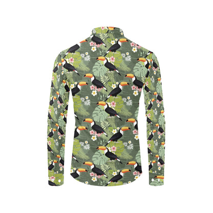 Toucan Print Design LKS304 Men's Long Sleeve Dress Shirt