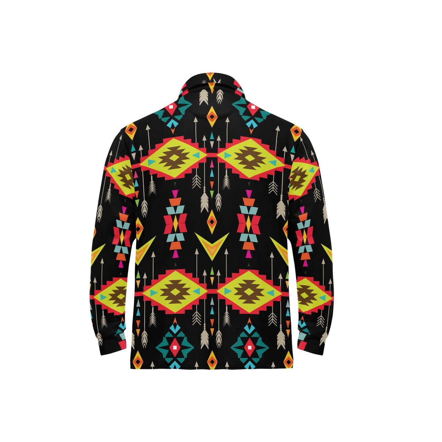 Native Pattern Print Design A05 Long Sleeve Polo Shirt For Men's