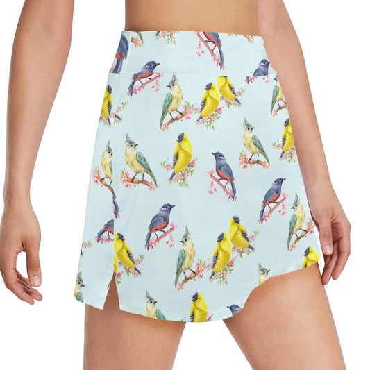 Bird Sweet Themed Print Pattern 17" Golf & Pickleball Skort with Pockets