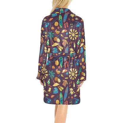 Aloha Hawaii Pattern Print Design 01 Women's Fleece Robe