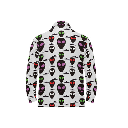 Alien Pattern Print Design 06 Long Sleeve Polo Shirt For Men's