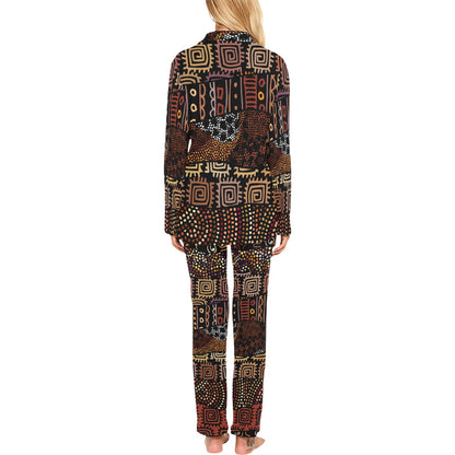 African Pattern Print Design 07 Women's Long Pajama Set