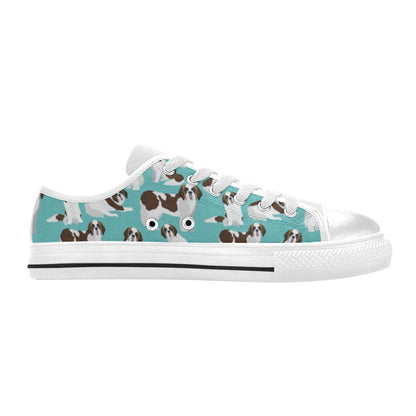St Bernards Print Design LKS302 Women's White Low Top Shoes