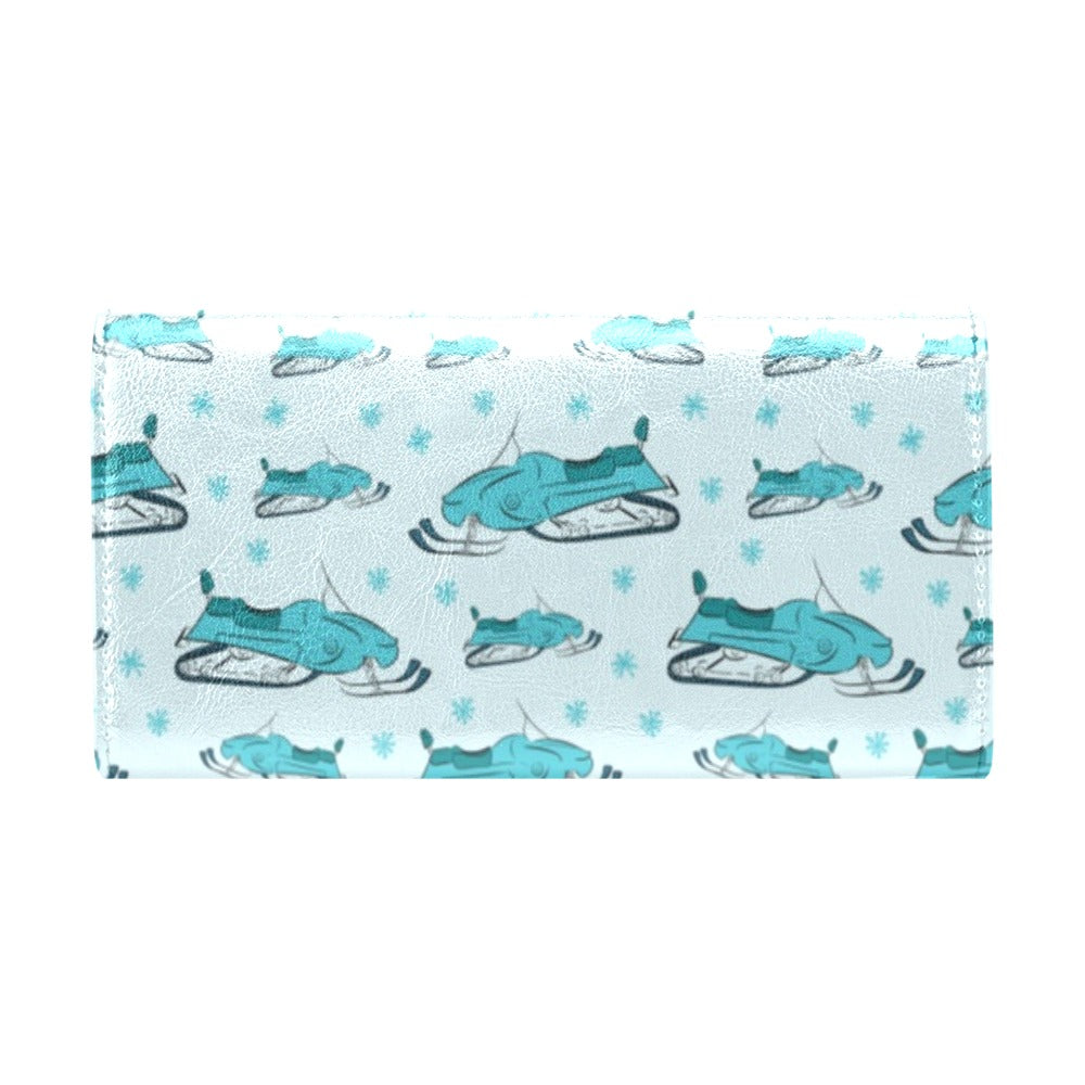 Snowmobile Print Design LKS301 Women's Trifold Wallet