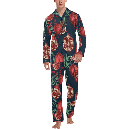 Pomegranate Pattern Print Design PG04 Men's Long Pajama Set