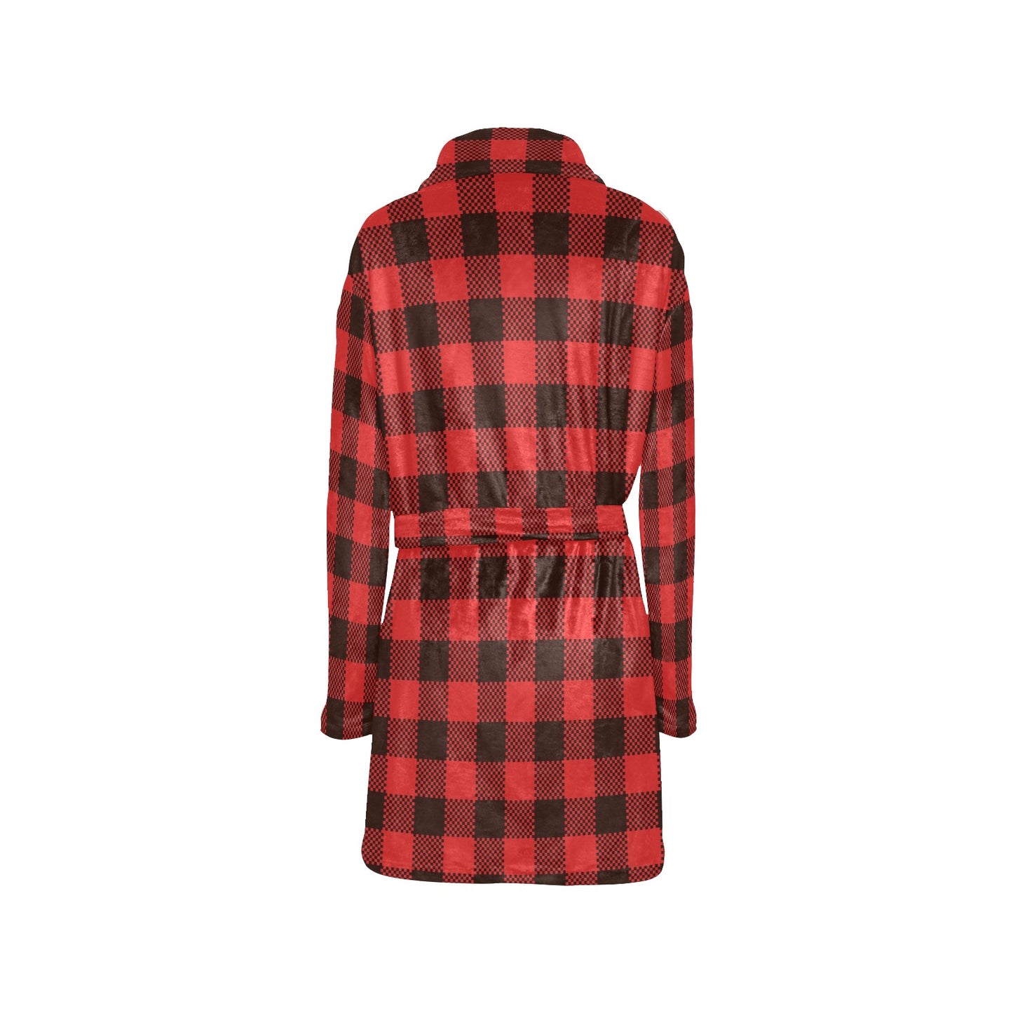 Buffalo check Red Pattern Print Design 05 Women's Fleece Robe