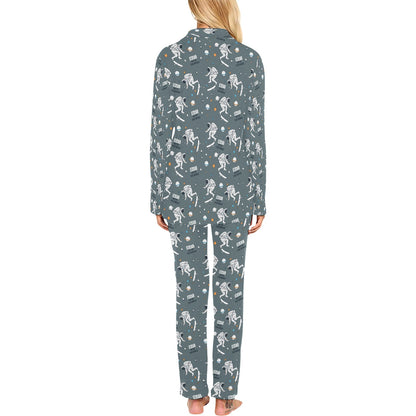 Skateboard Print Design LKS306 Women's Long Pajama Set