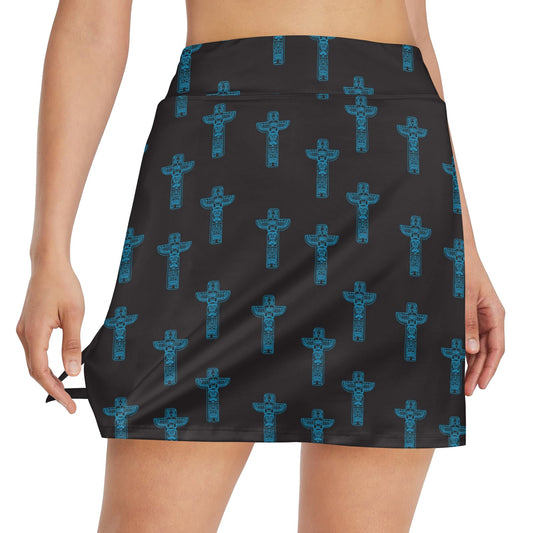 Totem Print Design LKS304 17" Golf & Pickleball Skort with Pockets