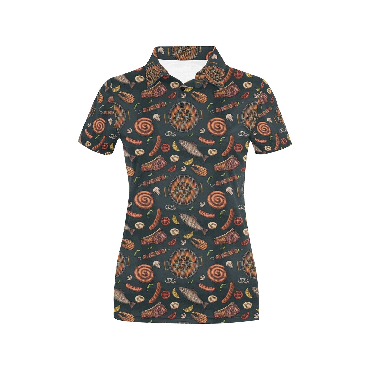 Barbecue Pattern Print Design 02 Women's Polo Shirt