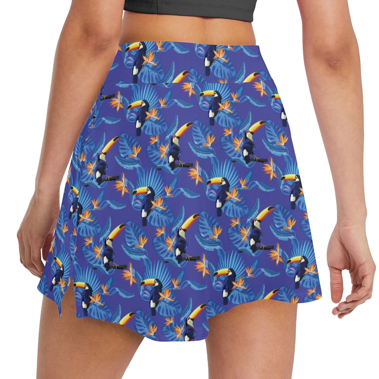 Toucan Print Design LKS306 17" Golf & Pickleball Skort with Pockets