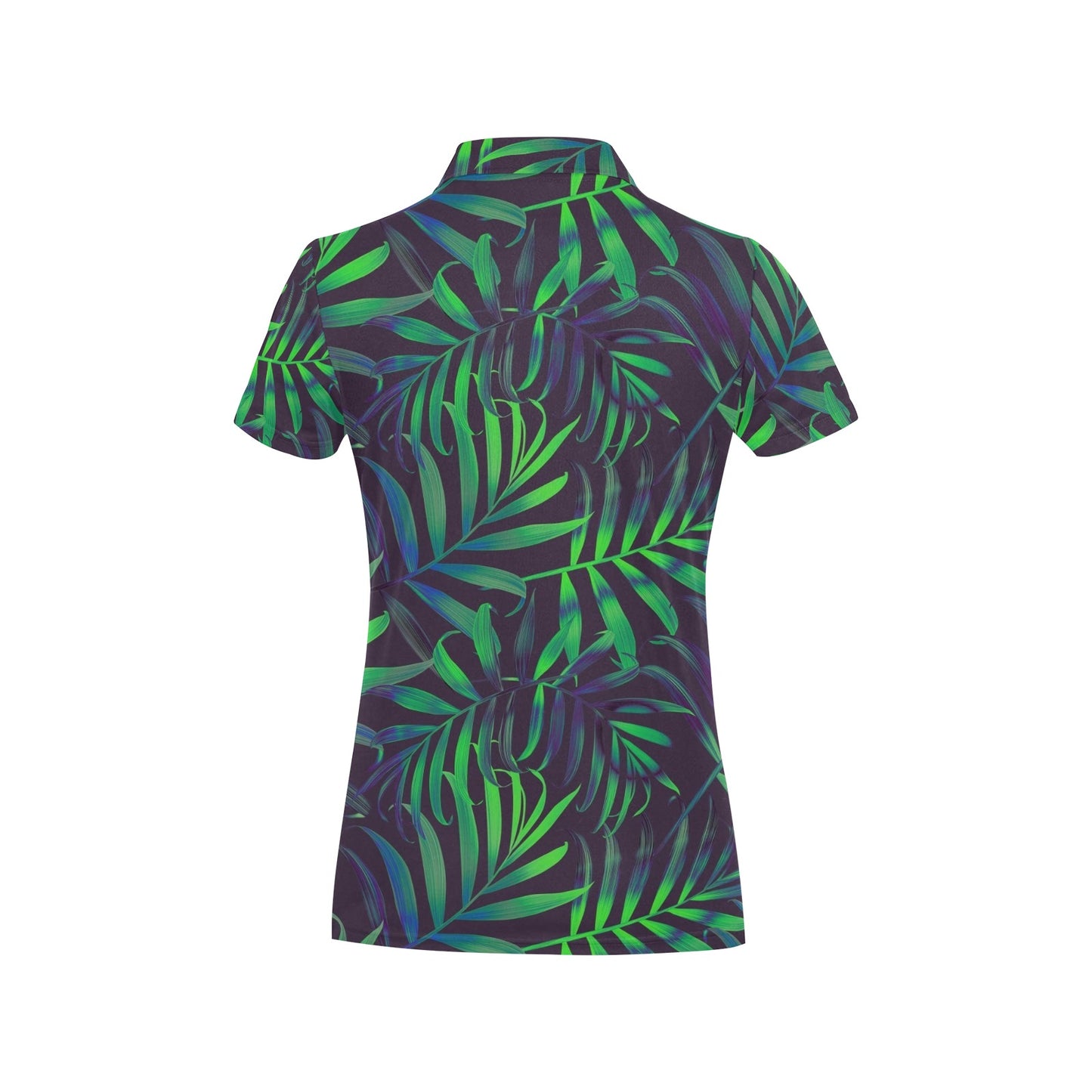 Palm Leaves Pattern Print Design PL01 Women's Polo Shirt