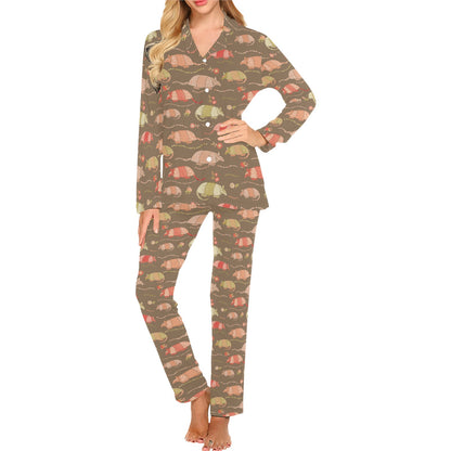 Armadillo Pattern Print Design 04 Women's Long Pajama Set