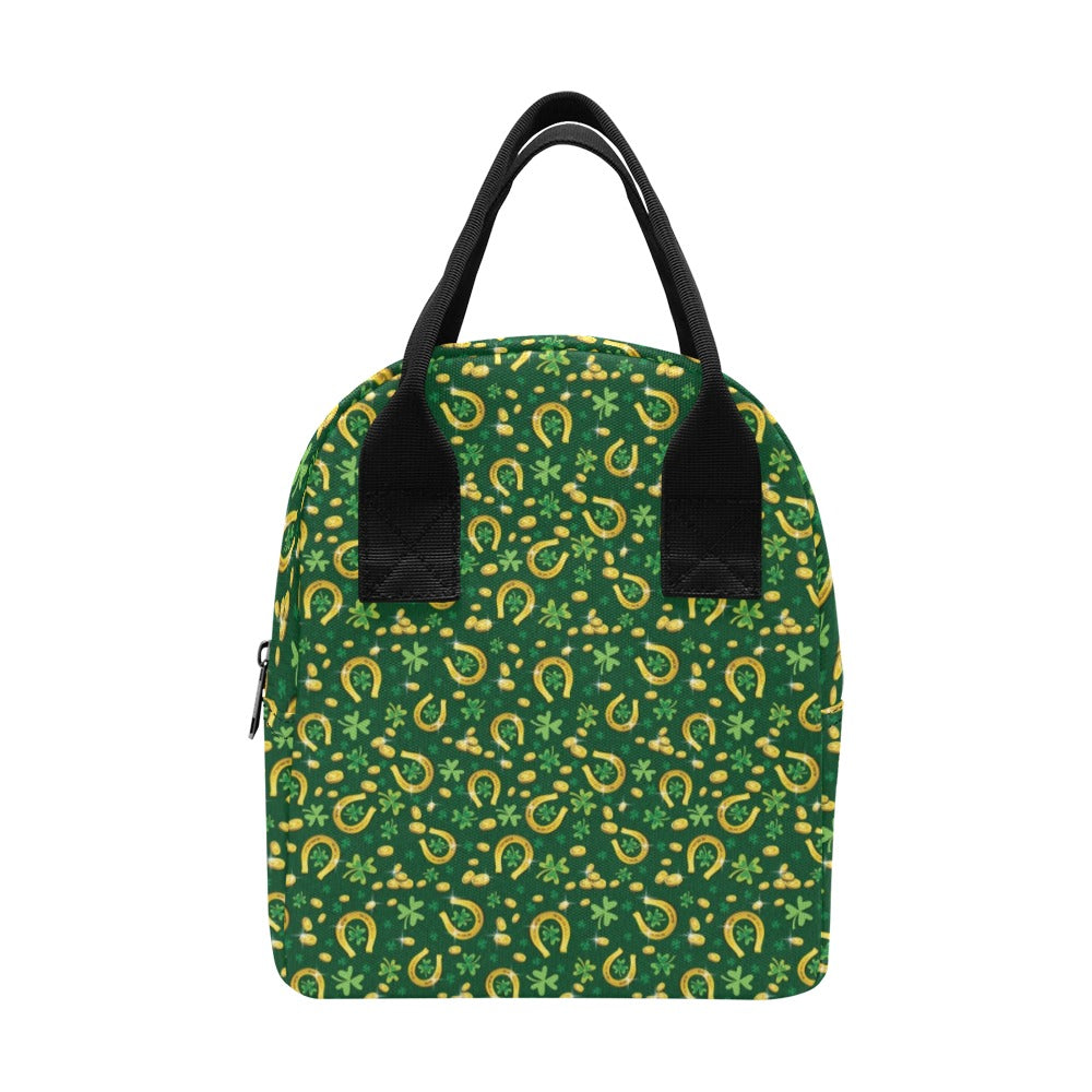Shamrock Horse Shoes Saint Patrick's Day Print Design LKS307 Insulated Lunch Bag