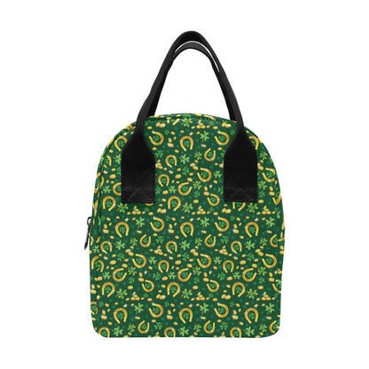 Shamrock Horse Shoes Saint Patrick's Day Print Design LKS307 Insulated Lunch Bag