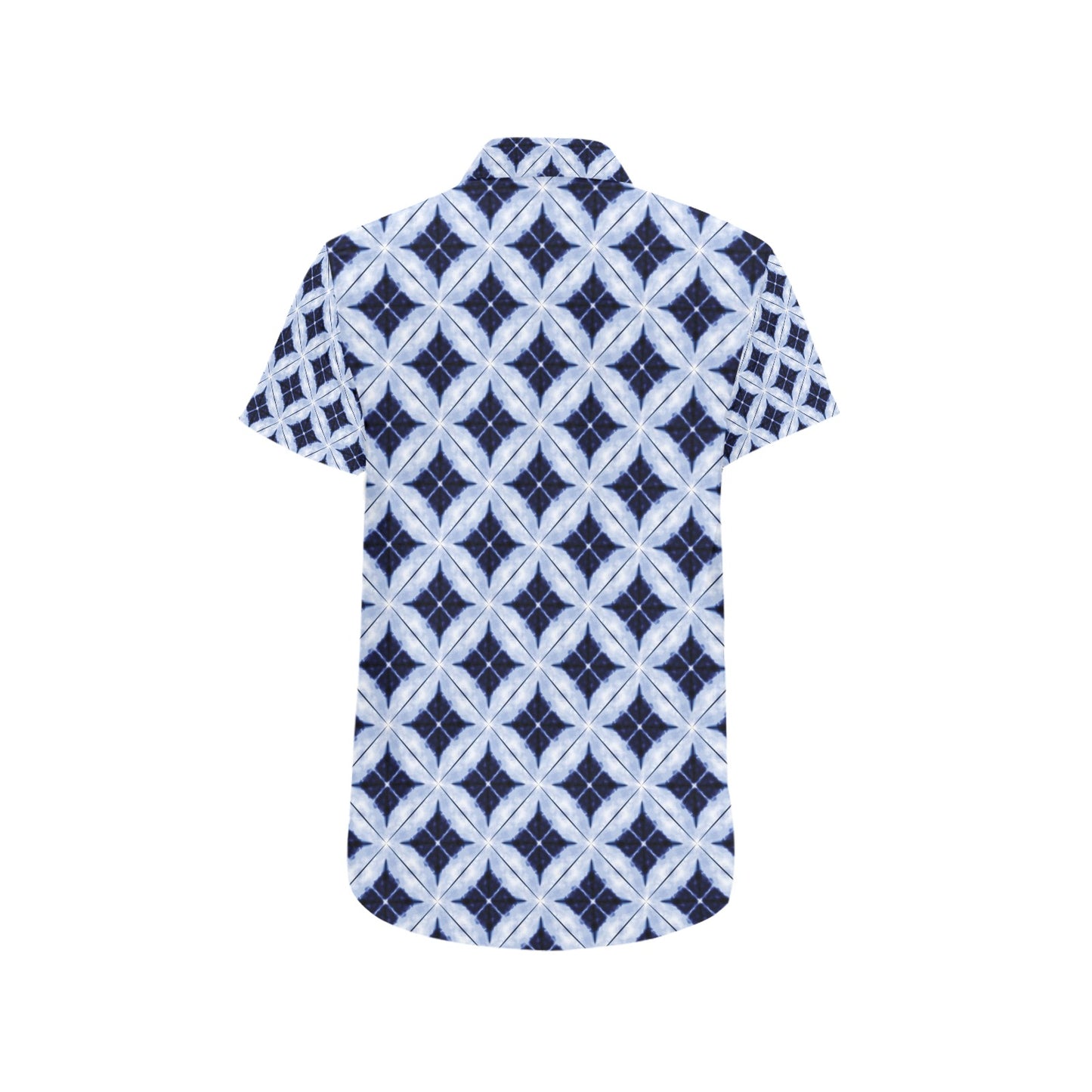 Tie Dye Print Design LKS308 Men Short Sleeve Button Up Shirt