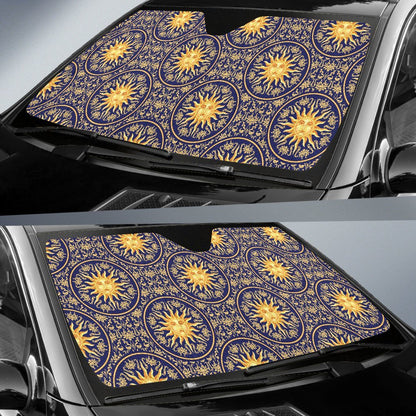 Celestial Gold Sun Face Car Sun Shade For Windshield