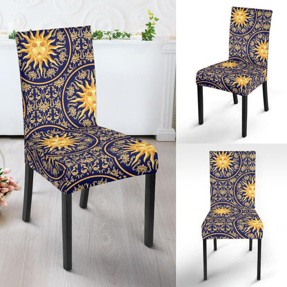 Celestial Gold Sun Face Dinning Chair Slipper-JTAMIGO.COM