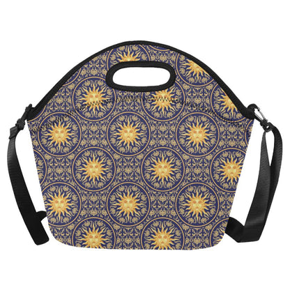 Celestial Gold Sun Face Neoprene Lunch Bag (Model 1669)(Large)-JTAMIGO.COM