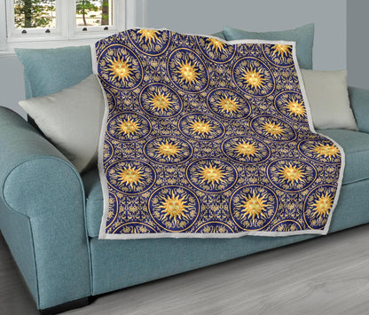 Celestial Gold Sun Face Premium Quilt-JTAMIGO.COM