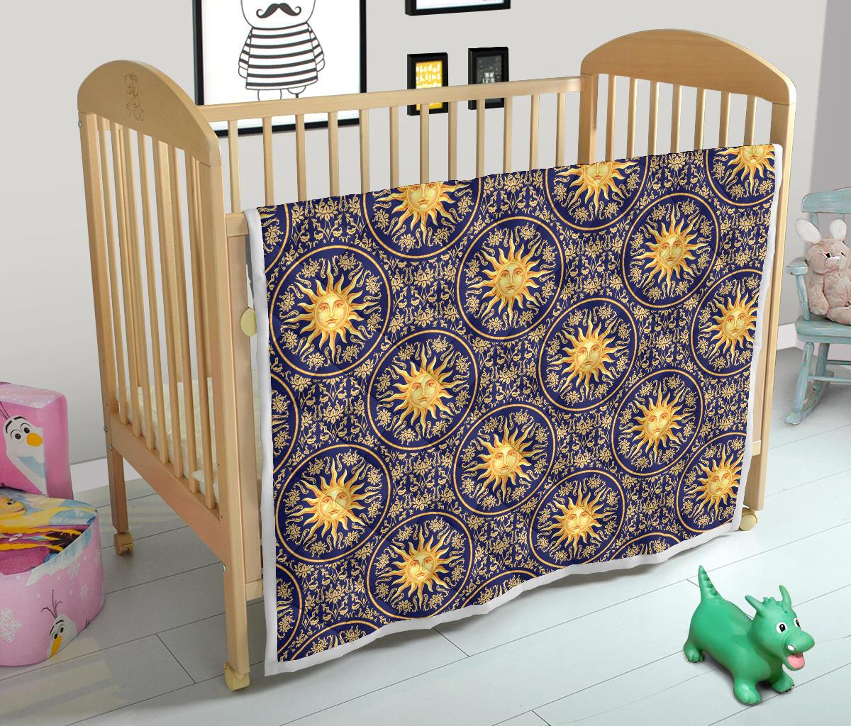 Celestial Gold Sun Face Premium Quilt-JTAMIGO.COM