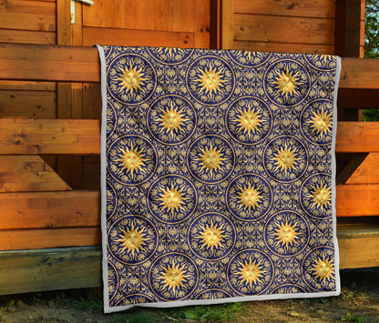 Celestial Gold Sun Face Premium Quilt-JTAMIGO.COM