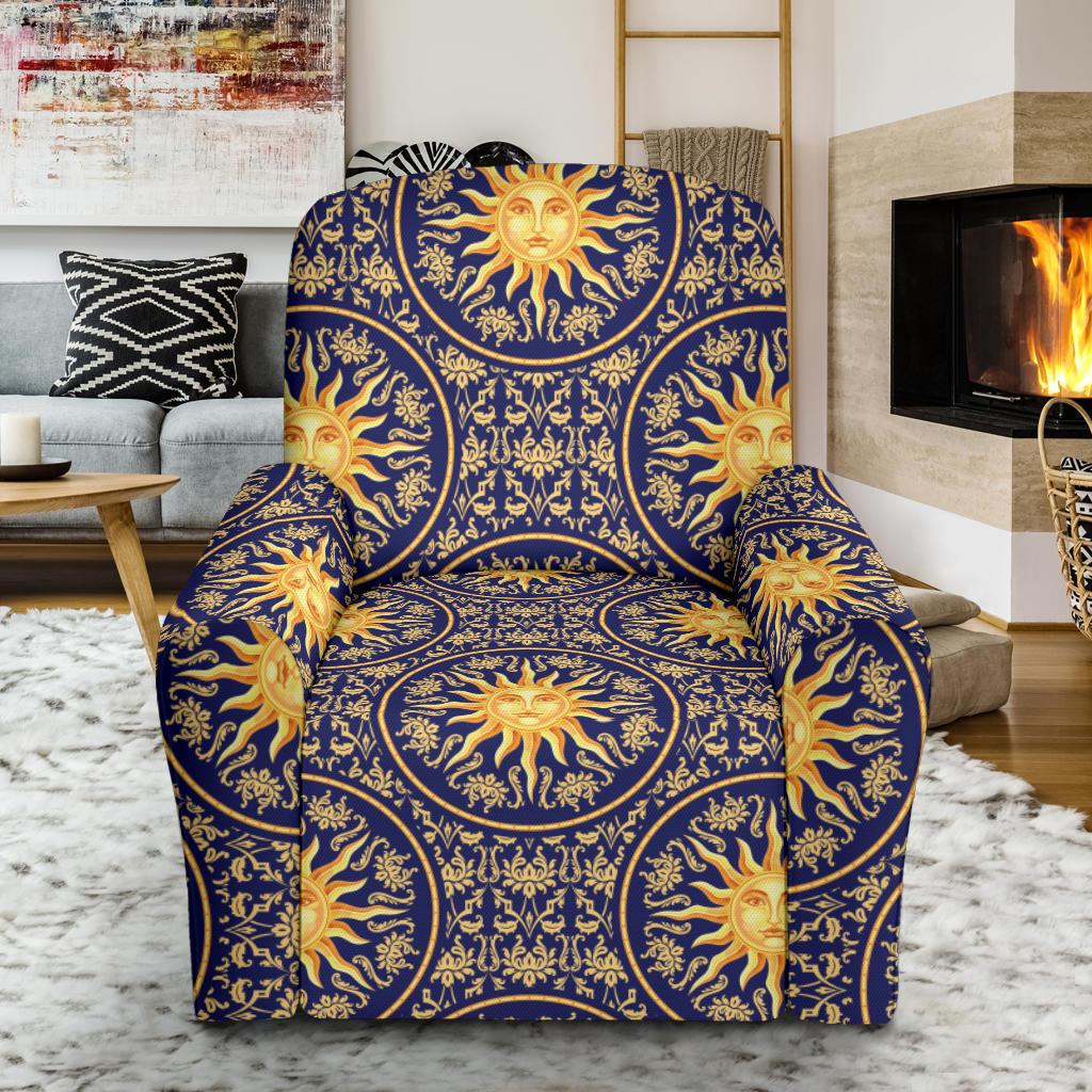 Celestial Gold Sun Face Single Sofa Slipcover -JTAMIGO.COM