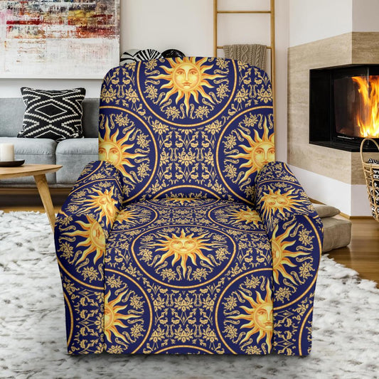 Celestial Gold Sun Face Single Sofa Slipcover -JTAMIGO.COM