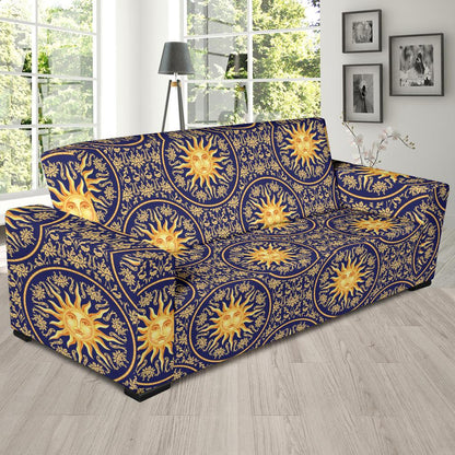 Celestial Gold Sun Face Sofa Slipcover-JTAMIGO.COM