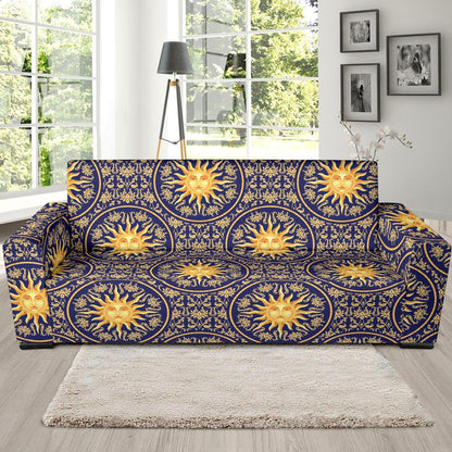 Celestial Gold Sun Face Sofa Slipcover-JTAMIGO.COM