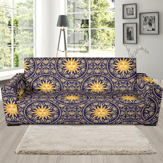 Celestial Gold Sun Face Sofa Slipcover-JTAMIGO.COM