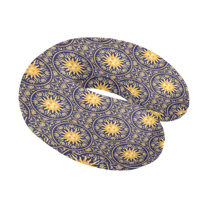 Celestial Gold Sun Face U-Shaped Travel Neck Pillow-JTAMIGO.COM