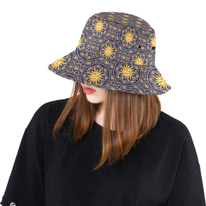 Celestial Gold Sun Face Unisex Bucket Hat