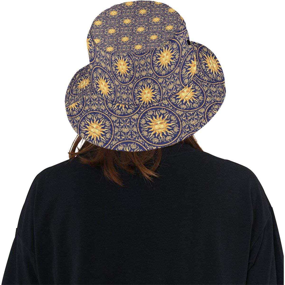 Celestial Gold Sun Face Unisex Bucket Hat