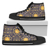 Celestial Gold Sun Face Women High Top Shoes