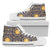 Celestial Gold Sun Face Women High Top Shoes