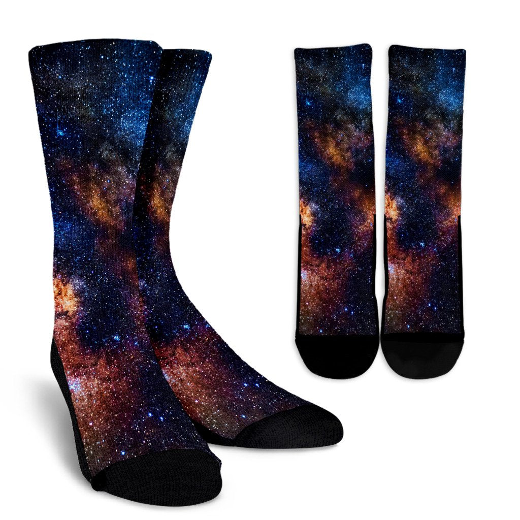 Celestial Milky way Galaxy Crew Socks